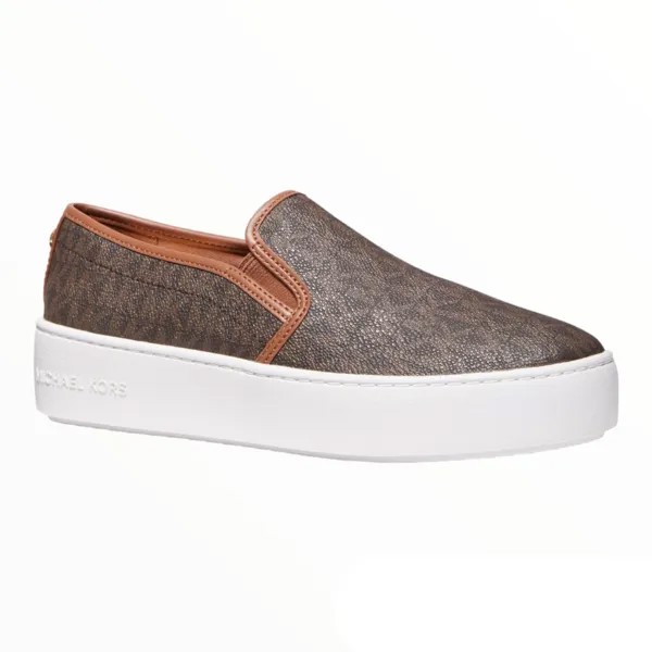 Кроссовки Michael Michael Kors Teddi Logo Slip-On Platform, коричневый