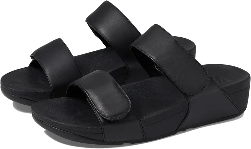 Босоножки Lulu Adjustable Leather Slides FitFlop, цвет All Black 2