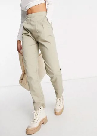 Светло-бежевые брюки-галифе со вставками по бокам ASOS DESIGN-Коричневый цвет