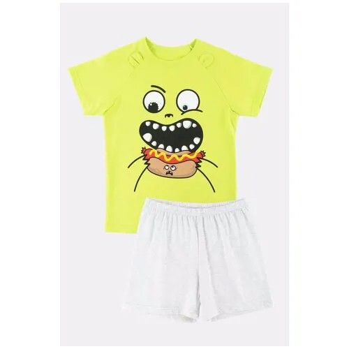Хлопковая пижама футболка и брюки Ennergiia 21-14066ПП-Э Зеленый 140