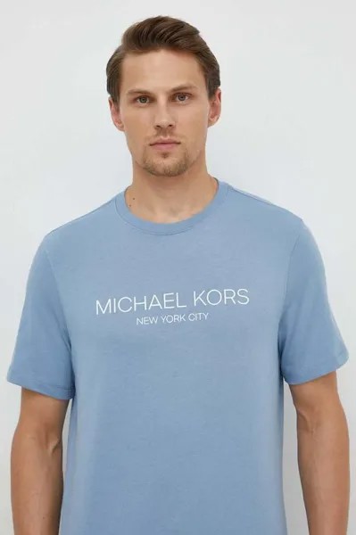 Хлопковая футболка Michael Kors, синий