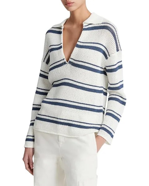 Свитер Vince Racked Ribbed Stripe Pullover, цвет Off White Combo