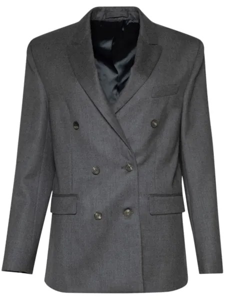 WARDROBE.NYC двубортный пиджак из вирджинской шерсти, серый