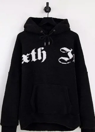 Черный oversized-худи из искусственной овчины Sixth June – эксклюзивно для ASOS-Черный цвет