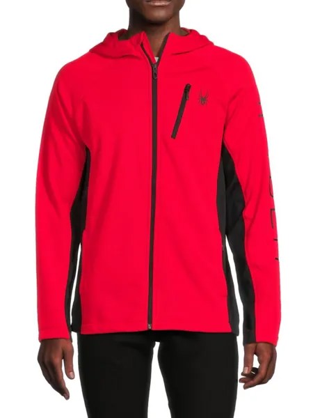 Куртка на молнии Tempo с цветными блоками Spyder, темно-красный