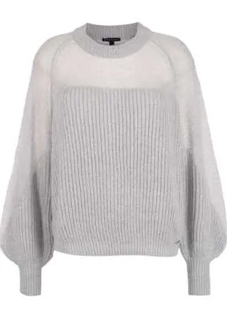 Armani Exchange джемпер в рубчик со вставками