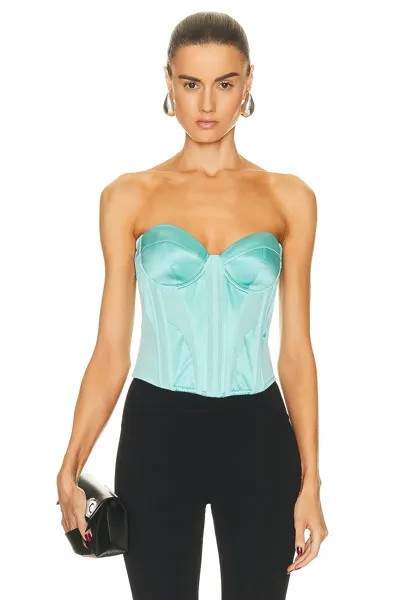 Топ Fleur Du Mal Silk And Mesh Bustier, цвет Bright Jade