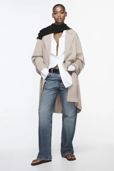 Струящийся тренч ZARA, норковый
