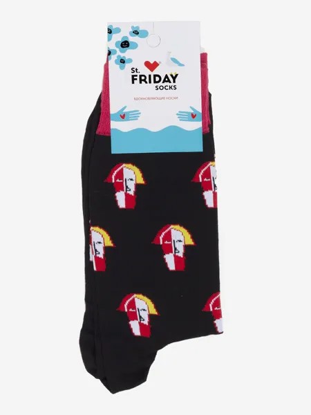 Носки St.Friday Socks x Русский Музей - Голова крестьянина - Малевич, Черный