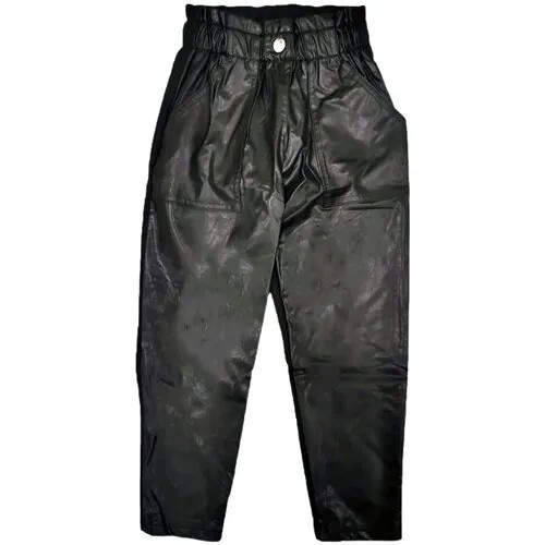Школьные брюки бананы  Bell Bimbo, нарядный стиль, карманы, размер 128, черный