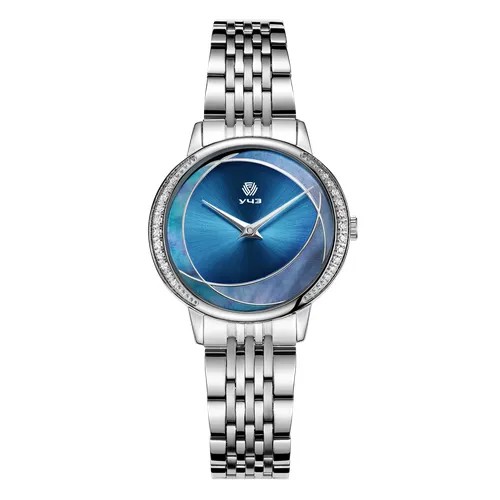 Наручные часы УЧЗ 3046В-2, серебряный, синий