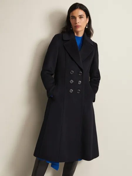Двубортное пальто Sandra Phase Eight, темно-синий