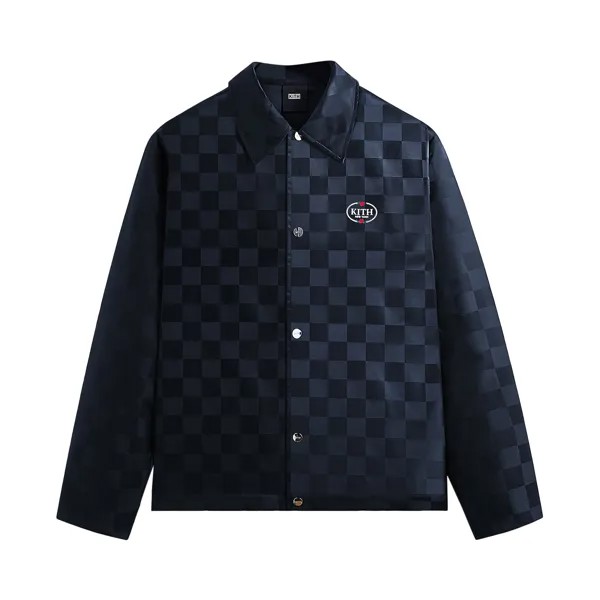 Клетчатая атласная тренерская куртка Kith Nocturnal
