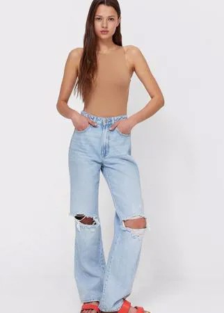 Stradivarius Боди Из Полиамида С Горловиной Халтер. Бежевый L