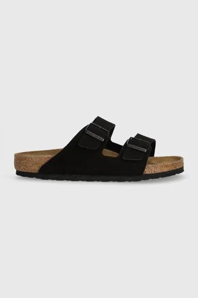 Замшевые шлепанцы Arizona Birkenstock, черный