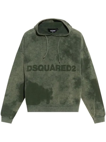 Dsquared2 толстовка с капюшоном и жаккардовым логотипом DSQUARED2, зеленый