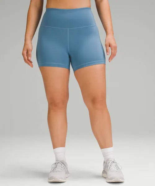 Шорты с высокой посадкой Wunder Train Contour Fit Lululemon, синий