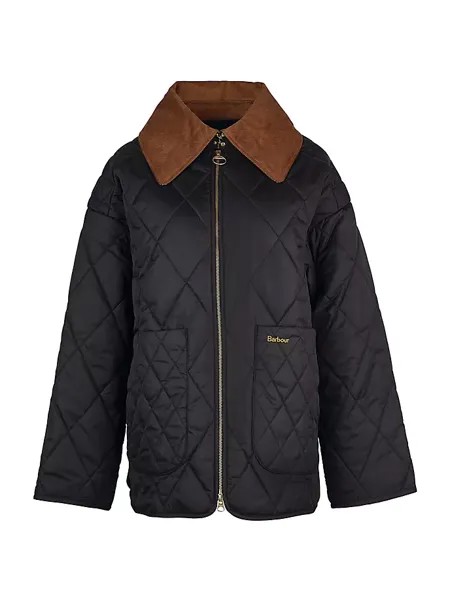 Стеганая куртка Woodhall Barbour, цвет black sage tartan