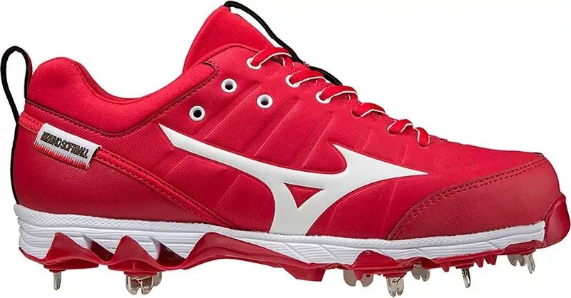 Женские металлические бутсы для софтбола Mizuno Swift 7 с 9 шипами Fastpitch, красный