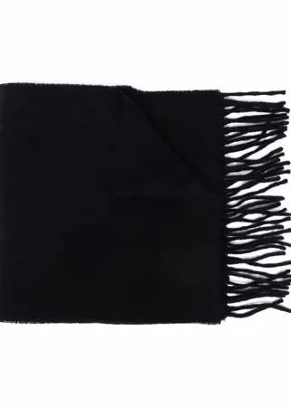 Moncler шарф с бахромой и нашивкой-логотипом