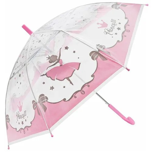 Зонт-трость Mary Poppins, полуавтомат, прозрачный, для девочек, мультиколор