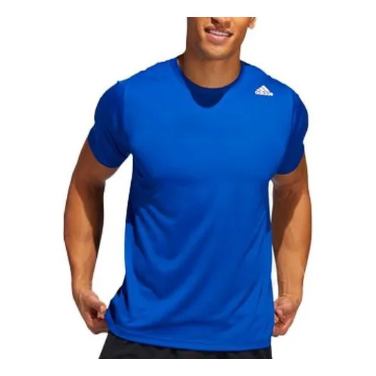 Футболка Men's adidas Solid Color Logo Sports Round Neck Short Sleeve Royal Blue T-Shirt, мультиколор