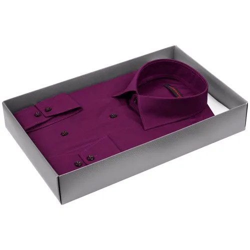 Рубашка Alessandro Milano Limited Edition 2075-52 цвет сливовый размер 54 RU / XXL (45-46 cm