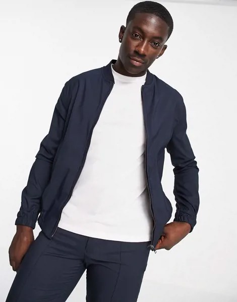 Синевато-серый строгий бомбер (от комплекта) ASOS DESIGN-Голубой