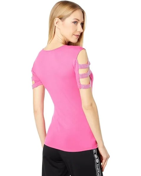 Футболка Bebe Caged Tee, цвет Candy
