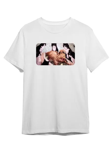 Футболка унисекс Каждому Своё Сериал Альф/Alf/Alien Life Form SRAF4 белая 5XL