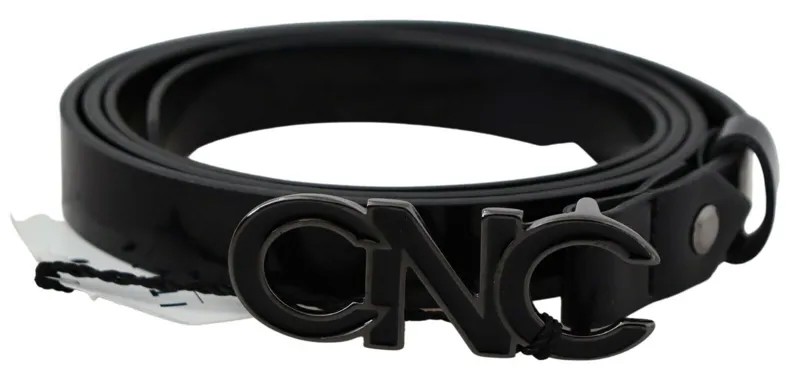 Костюм CNC Национальный ремень Черный кожаный металлический логотип с пряжкой на талии. 85 см / 2