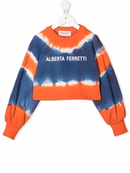 Alberta Ferretti Kids толстовка с принтом тай-дай и логотипом