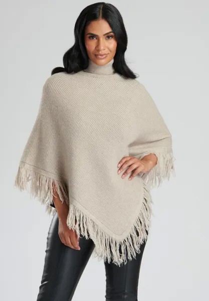 Накидка Polar Neck Poncho South Beach, цвет oatmeal