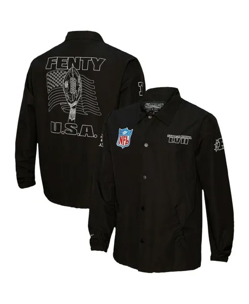 Унисекс FENTY for Black Super Bowl LVII Тренерская куртка с полной застежкой Mitchell & Ness