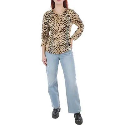 Женская блузка-пуловер с золотым леопардовым принтом Rebecca Taylor 2 BHFO 5271