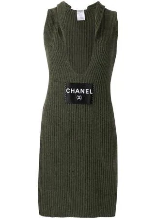 Chanel Pre-Owned платье 2008-го года с нашивкой-логотипом