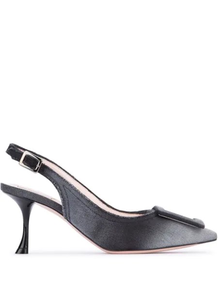 Roger Vivier туфли-лодочки Viv' in The City 65 мм с открытой пяткой, черный