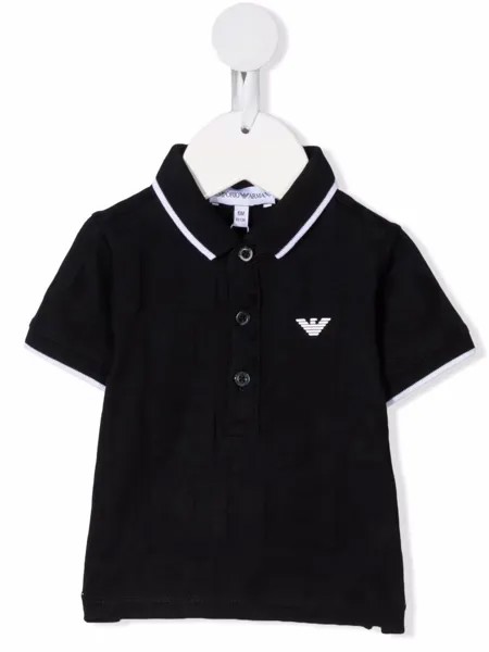 Emporio Armani Kids рубашка поло с короткими рукавами и нашивкой-логотипом