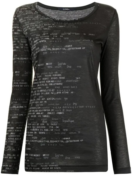 Yohji Yamamoto text-print long-sleeved T-shirt