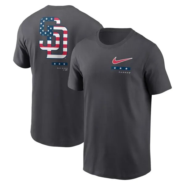 Мужская футболка Nike антрацитового цвета San Diego Padres Americana