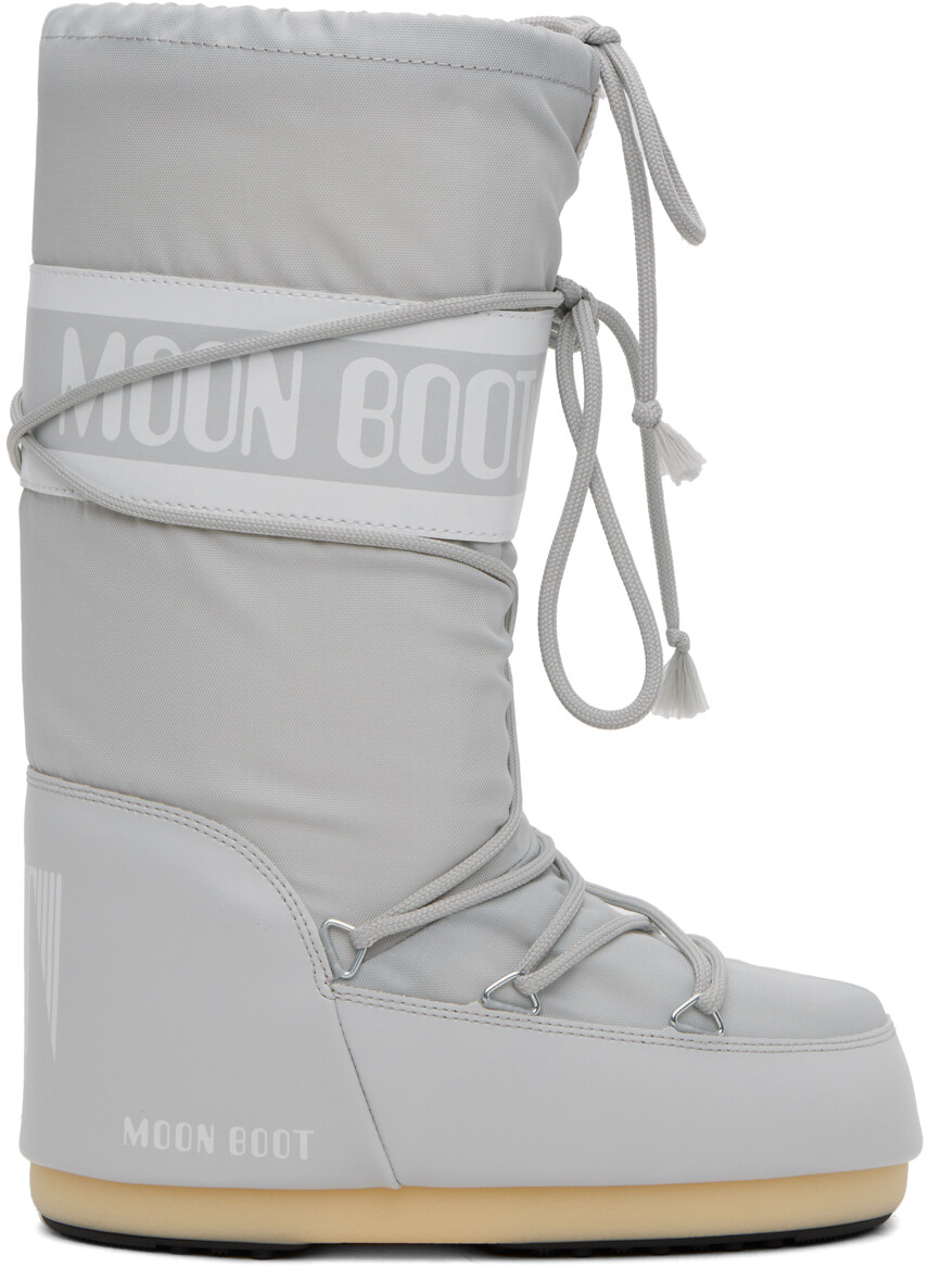 Серые ботинки с логотипом Moon Boot