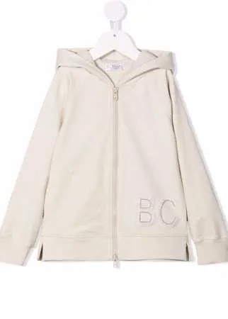 Brunello Cucinelli Kids худи на молнии с вышитым логотипом