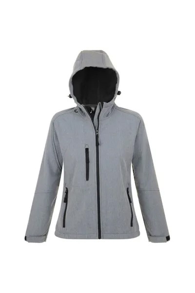 Куртка Soft Shell с капюшоном Replay (дышащая, ветрозащитная и водостойкая) SOL'S, серый