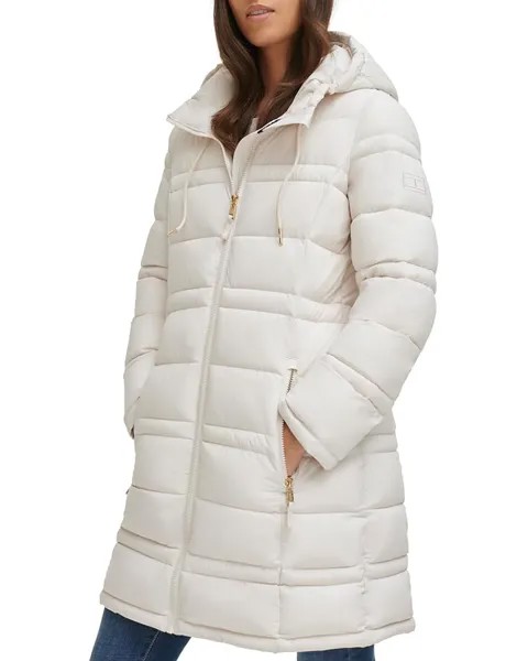 Куртка Tommy Hilfiger Zip-Up Packable Long Jacket, цвет White Sand
