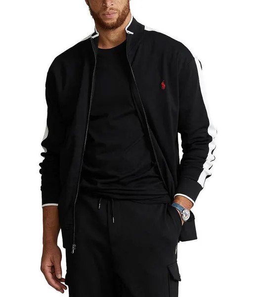 Спортивная куртка с молнией во всю длину Polo Ralph Lauren Big & Tall, черный