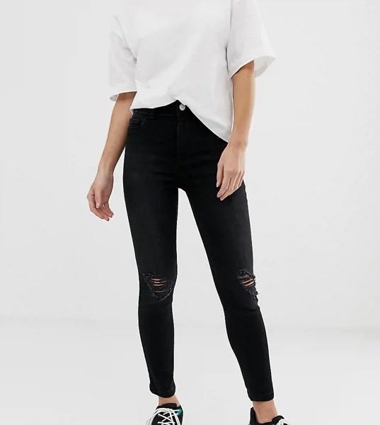 Черные джинсы скинни New Look Petite-Черный