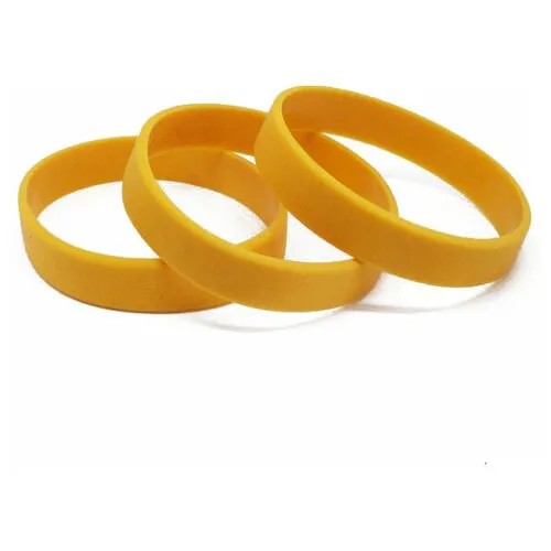 Браслет 100 штук Силиконовые браслеты без логотипа, размер L., размер 20 см, размер L, диаметр 6.4 см, желтый