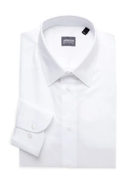 Однотонная классическая рубашка Armani Collezioni, белый