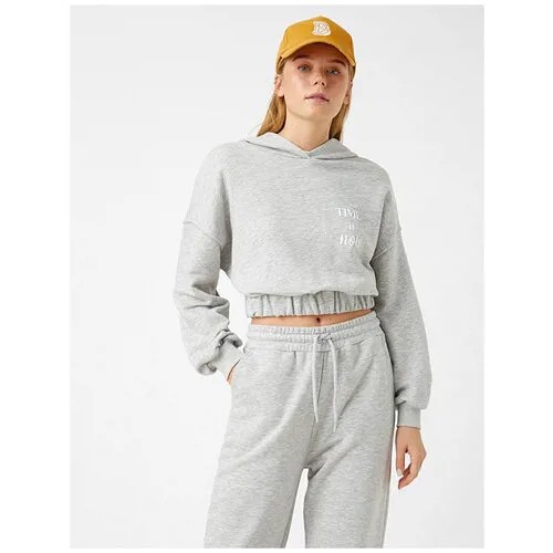 Свитшот KOTON WOMEN, 2SAK10104EK, цвет: GREY, размер: L