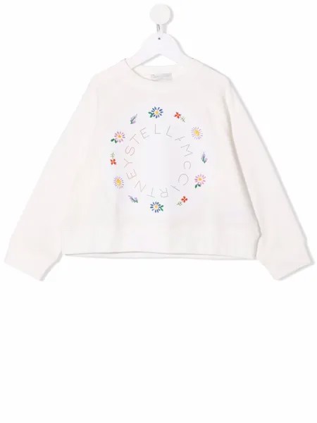 Stella McCartney Kids толстовка с цветочной вышивкой